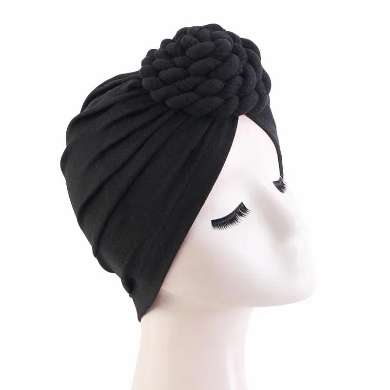 Bowknot Turban Indian Women Muslim Hijab Stretch Chemo Cap Cancer Hat Hair Loss Cover Head Scarf Wrap Beanies Bonnet Headwear