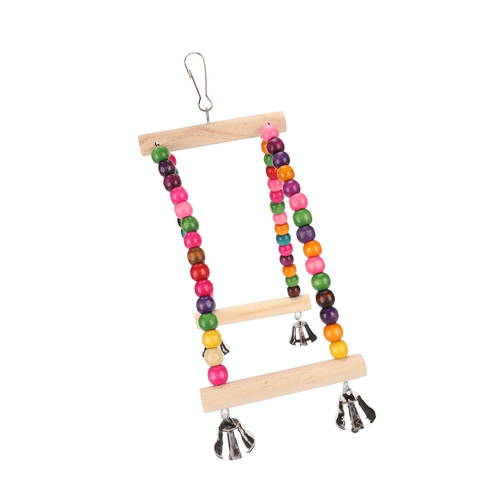 

Деревянные бусины Игрушка-качели для птиц Красочные качели-полукруг для птиц Насест Игрушки для клеток для попугаев