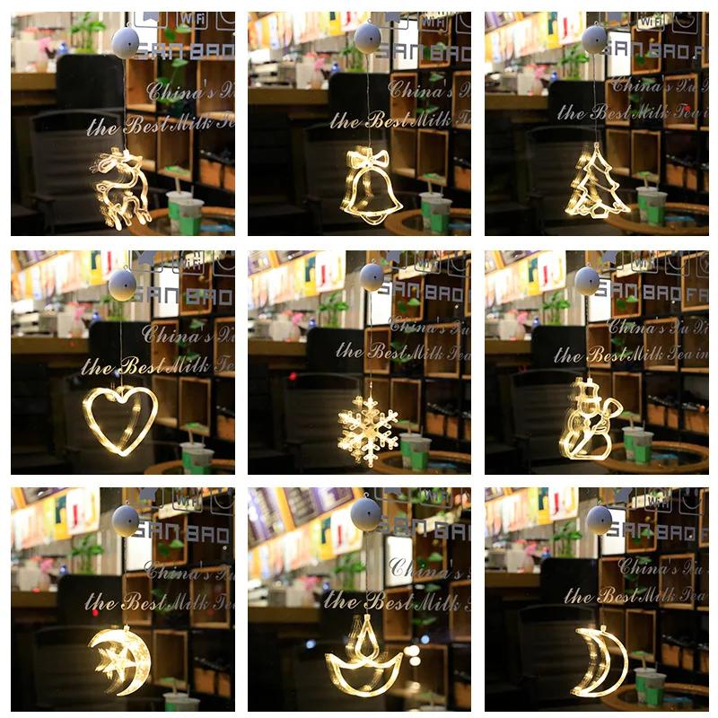 Christmas Decoration Suction Cup Lights Santa Claus Led Decorative Lamp Christmas Tree Lighting In Living Room Display Windows