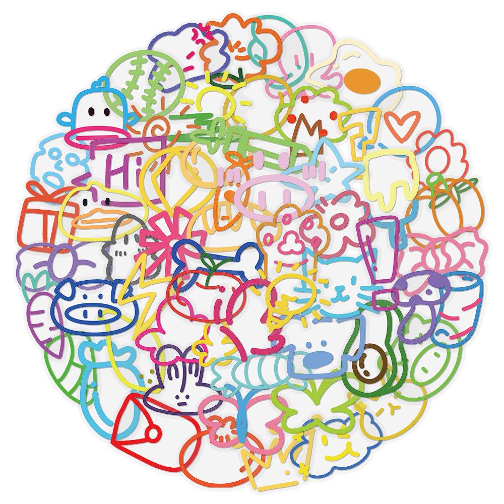 60 Waterproof Dopamine Graffiti Stickers for Decor