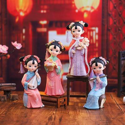Handbemalte chinesische Stil Blumen Prinzessin Figur - Klassisches kulturelles kreatives Geschenk
