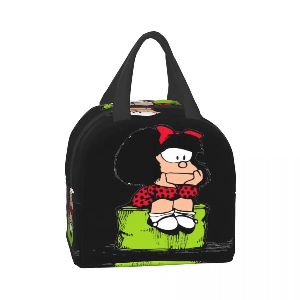 Mafalda Portable Lunch Box Quino Comic Cooler Thermal Food Insulated Lunch Bag For Women Kids School Children Multifunction Bags