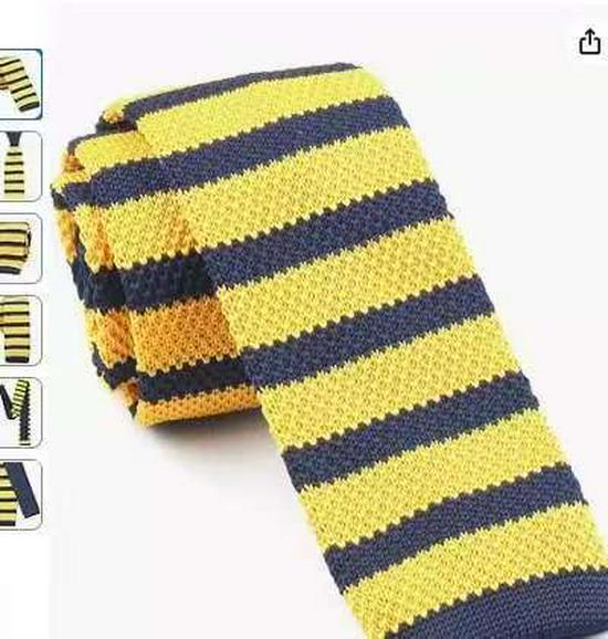 Unisex pruhovaný pletený pásek na kravatu v korejském stylu - Směs polyesteru, hedvábí a vlny, neformální design s plochým zakončením