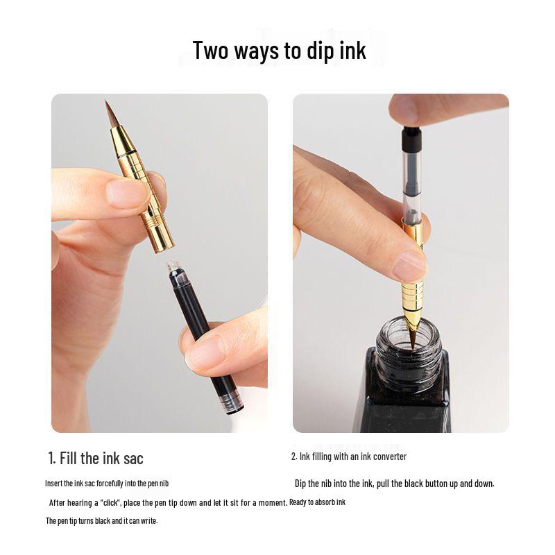 Morandi Portable Refillable Brush Pen: Soft Brush for Calligraphy & Sutras, Regular Script Style