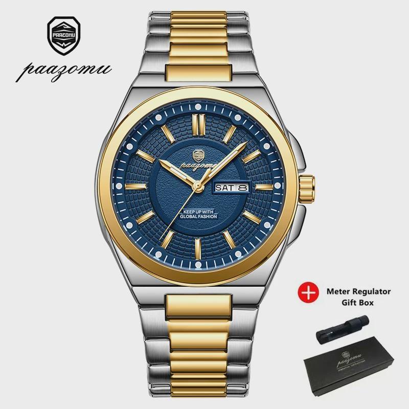 Men Sport Quartz Date Week Luxury Man Wristwatch Waterproof Luminous Stainless Steel Men's Watches Reloj