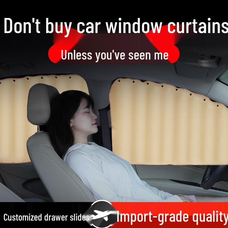 Car Sunshade Curtains - Baby & Infant Protection, Track-Type Privacy Sun Block for Vehicle Interiors