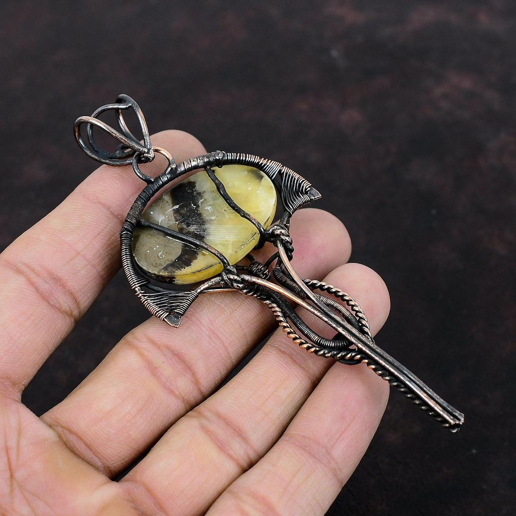 Septarian Pendant Copper Wire Wrapped Pendant Handmade Pendant Septarian Jewelry Original Gemstone Pendant Copper Wire Jewelry Wedding Gift