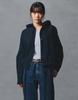 Hejiseu [His] Navy Cotton Hooded Shirt