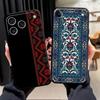 Case for iPhone 7 8 17Air 13 12 11 17 Pro Max XS Max XR 15 16 14 Plus Black Soft Phone Cover Retro Ethnic Totem Pattern