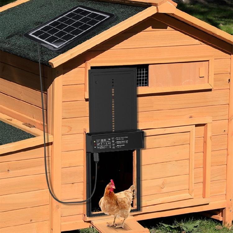 Large LCD Display Automatic Chicken Door with Charging Light sensors Remote Safety Aluminum