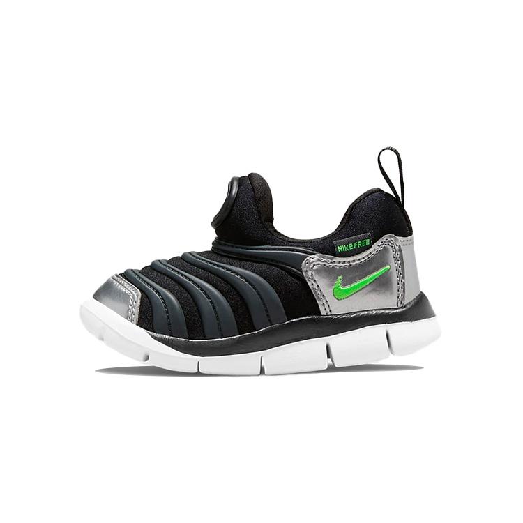 (TD) Nike Dynamo Free Low-Top Running Shoes Black/Green Baby 343938-028 EU 22