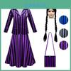 Stilvolles Wednesday Addams Enid Schuluniform Partykleid für Mädchen