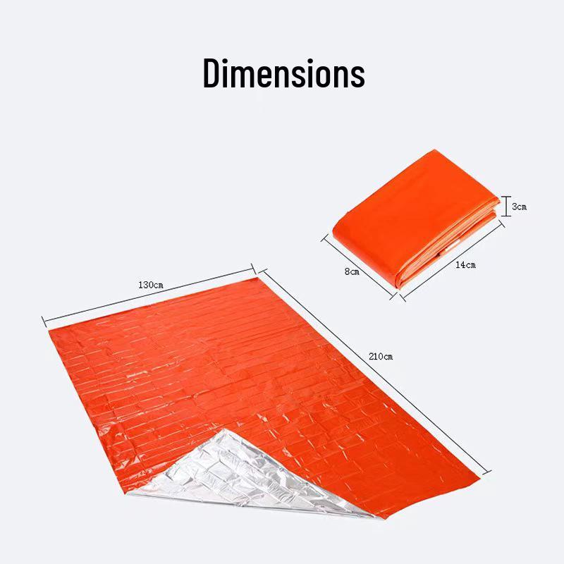 Emergency Outdoor Survival Blanket with Insulation, Sun Protection, Rainproof Features - Aluminum Film Travel Gear