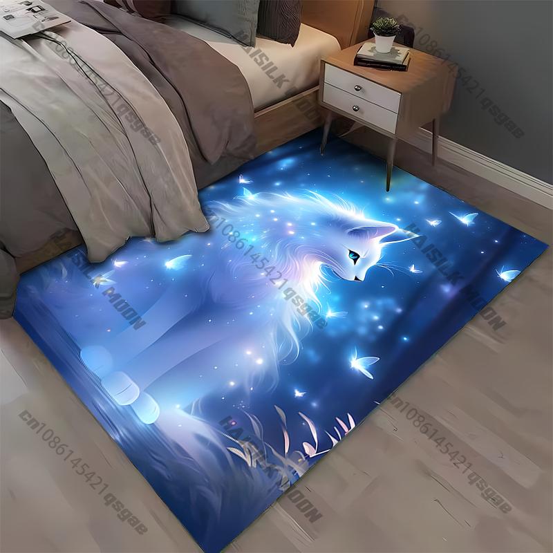 

1PC Dream Cat Pattern Rugs Living Room Bedroom Carpet Bedside Bathroom Floor Mat Kids Room Non-slip Mat Room Decor 40x60cm