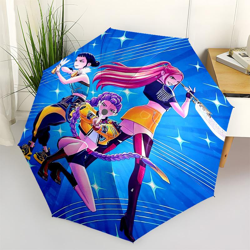 1pc Dynamic Trio: Power and Style Combined Umbrella with Plastic Handle,Suitable for All Seasons Home Travel Outdoor UmbrellaFP013