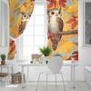 Autumn Yellow Maple Leaves Two Owls Branches Blackout Curtains For Living Room Bedroom Window Treatment Blinds Kitchen Drapes