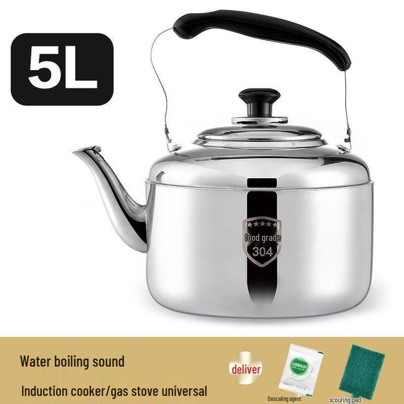 Pava Whistling de Acero Inoxidable 304 Extra Gruesa, Gran Capacidad, Compatible con Cocinas de Gas e Inducción para Uso Doméstico