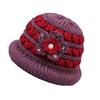 Winter Basin Hat Floral Design Soft Velvet Thermal Insulation Middle-Aged Elderly Women Knitting Hat Headwear