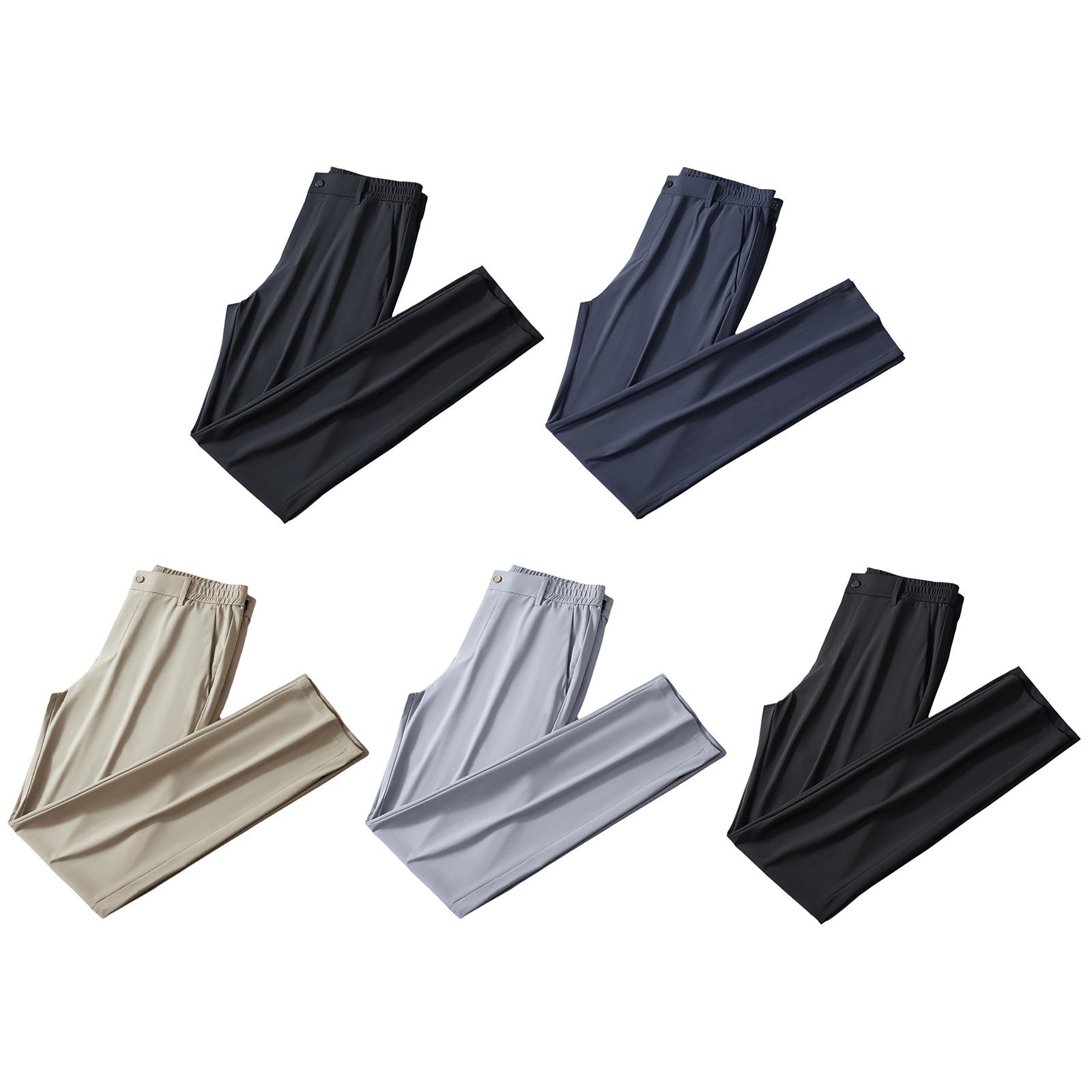 

Elastic Waistband Golf Pants Men - Quick-Drying Lightweight Stretchy Casual Trousers with Pockets 29 хакі