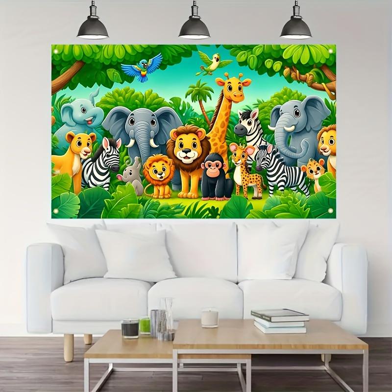 2D flaches Waldtier Partybanner Polyester Hintergrund Outdoor Festival Familie Garten Hof Dekoration