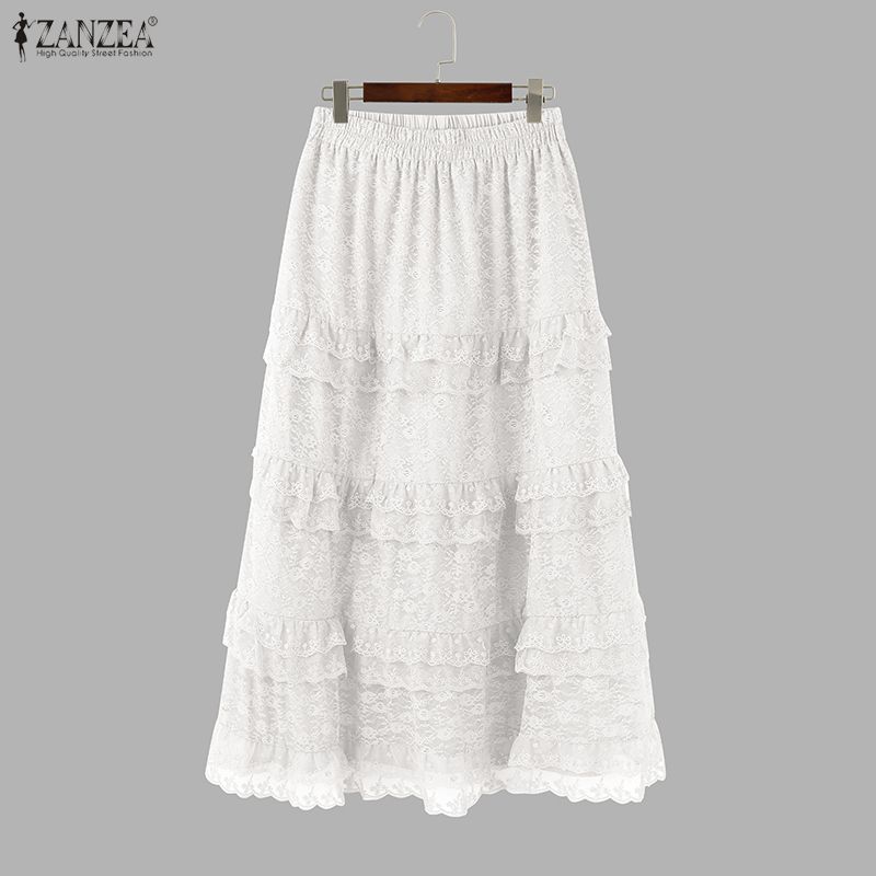 ZANZEA Women Summer Fashion Patchwork Lace Long Skirts
