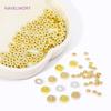 18K Gold Plated 3/4/6mm Round Smooth Spacer Beads,Separator For Beads,Brass Bracelet Beads For Jewelry Making, DIY Accessories