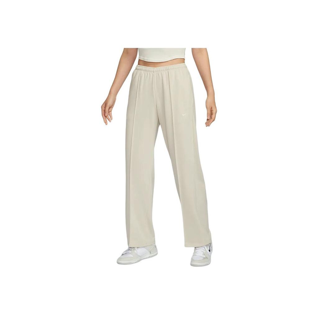 Nike Sportswear Chill Terry Solid Outdoor Casual Mid-Rise Straight-Leg Knit Pants Women Pants Sail HF6459-104