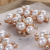 Boutons Strass Fleur 25 mm Bouton Perle Vêtements DIY Alliage Diamant Cryustal Accessoires Noeud Vêtement Décoratif Couture