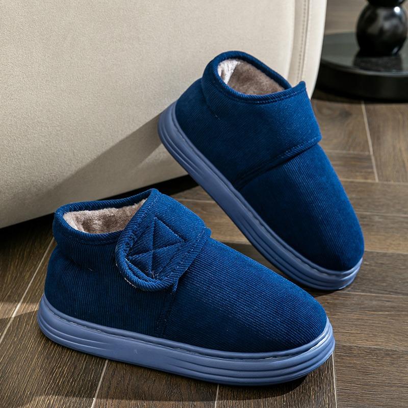 All-inclusive Cotton Slippers Non-slip Elderly High-top Warm Indoor Home Thickened and Velvet Plus Size Cotton Mop Men's Models