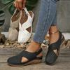 Plattform-Damenschuhe mit dicker Sohle und atmungsaktiven Klettverschluss-Flip-Flops
