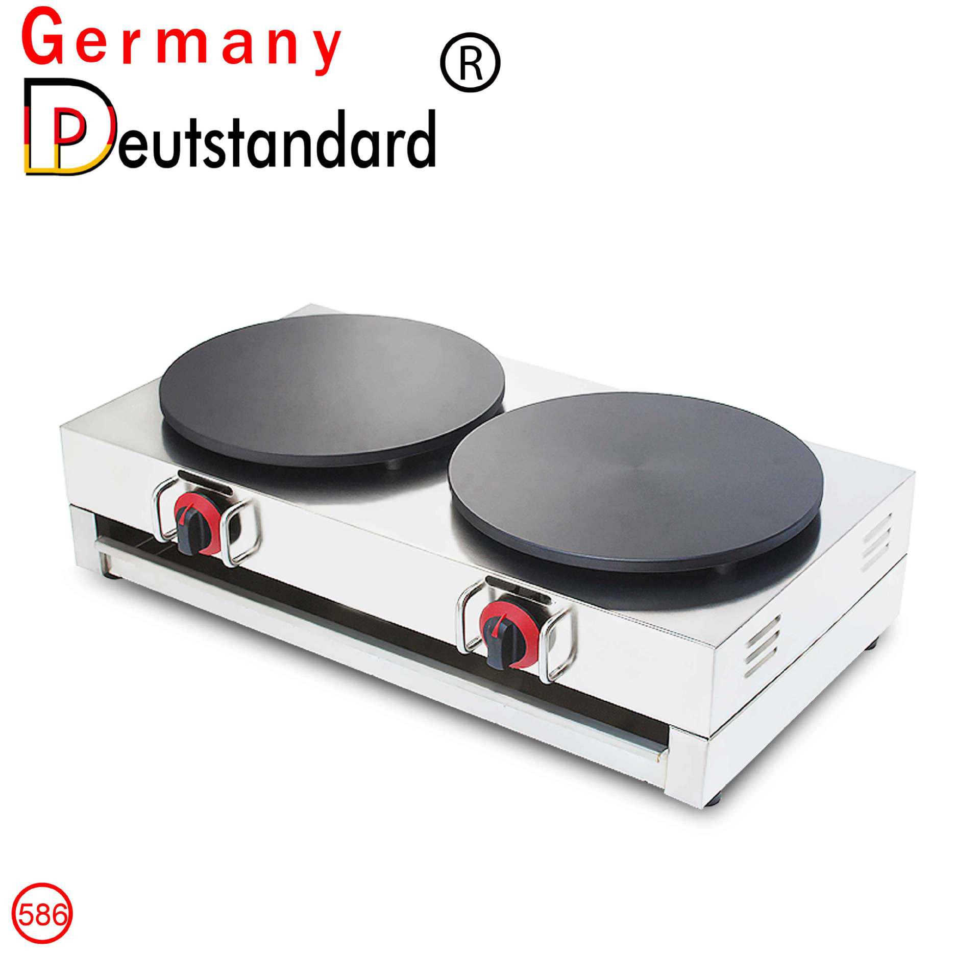 Dual-Head Commercial Crepe Maker with Pancake Grill and Baking Oven
