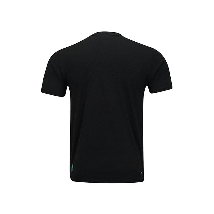 Li Ning Badminton Series Letter Print Quick-Dry Round Neck Short Sleeve T-Shirt Unisex Tops Black AHSV047-1