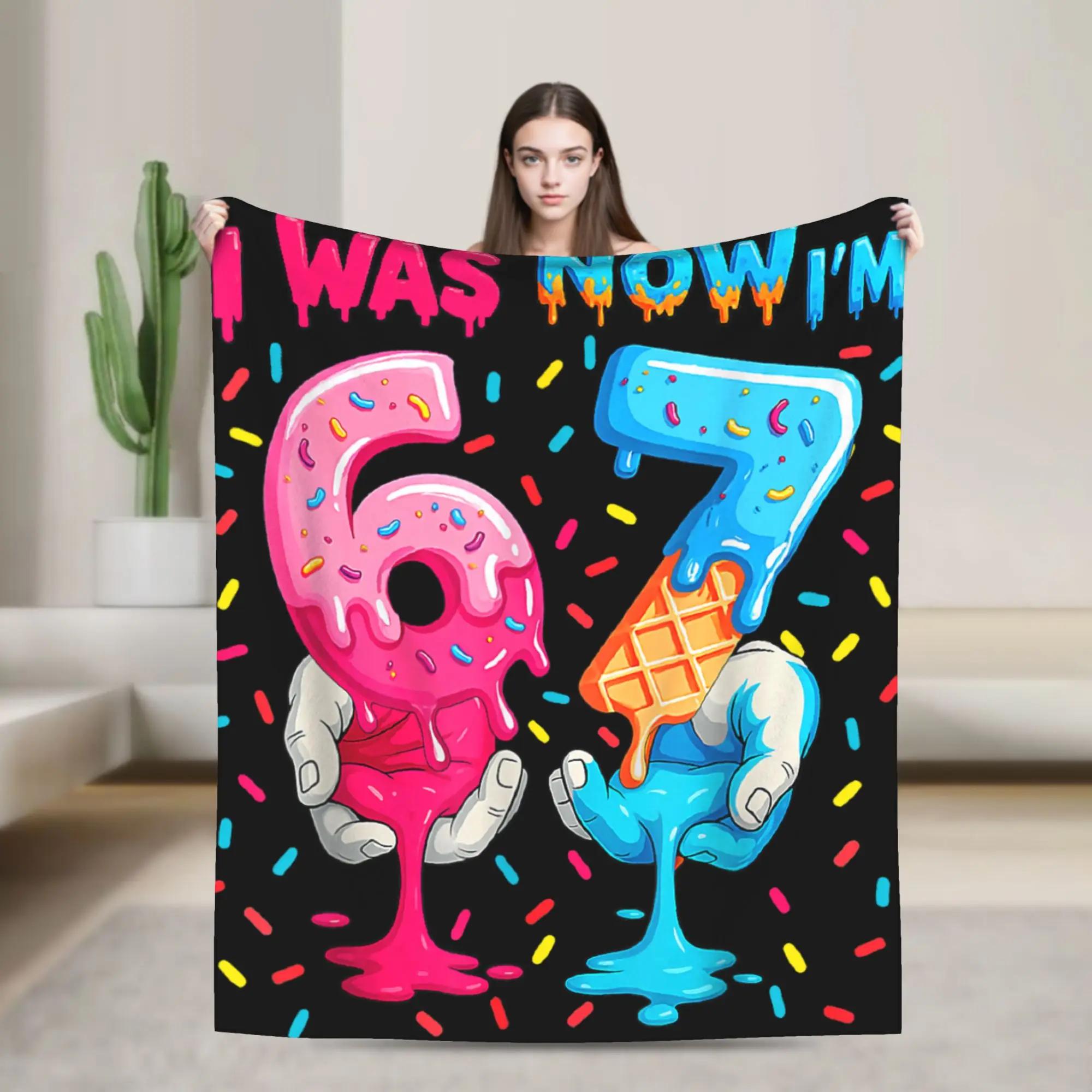 Year Old Birthday I Was  Now Im   Meme Flannel Blanket Soft Warm Throw for Kids Bedspread Outdoor Print Winter 100x150cm