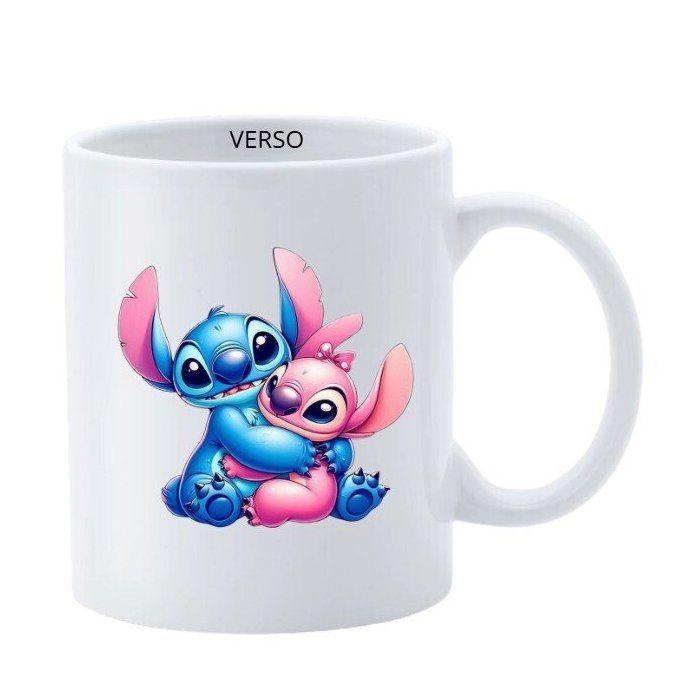 Customizable Mug - STITCH & ANGEL - 325 Ml - Ceramic - Microwave Safe - Child