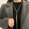 Punk Gold Color Y-Shaped Necklace for Women Girls Fashion Metal Long Flat Snake Bone Chain Necklace Jewelry Party Gifts