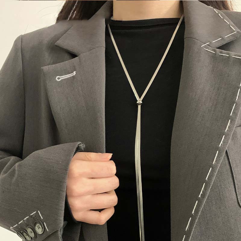 

Punk Gold Color Y-Shaped Necklace for Women Girls Fashion Metal Long Flat Snake Bone Chain Necklace Zircon Party Gifts медный