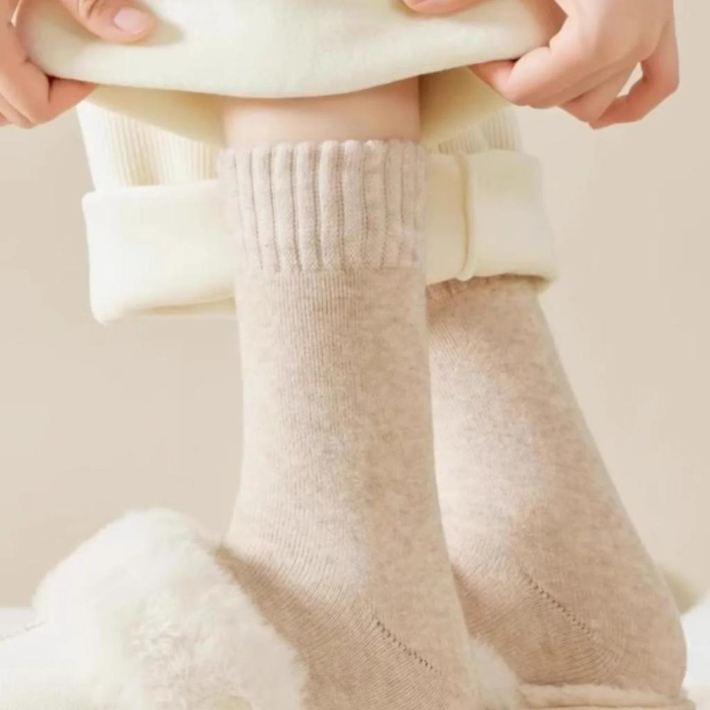 1 Pair Winter Warm Thermal Socks Women Extra Thick Insulated Heated Crew Boot Socks Cold Weather Long Socks Winter Accessories