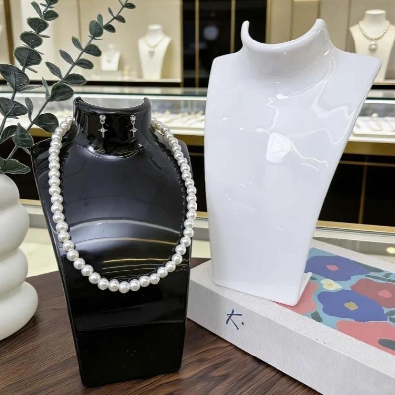Acrylic Neck Form Jewelry Display Stand Figure Model Organizer Holder Multicolor Mannequin Props Storage Rack for Necklace Ring