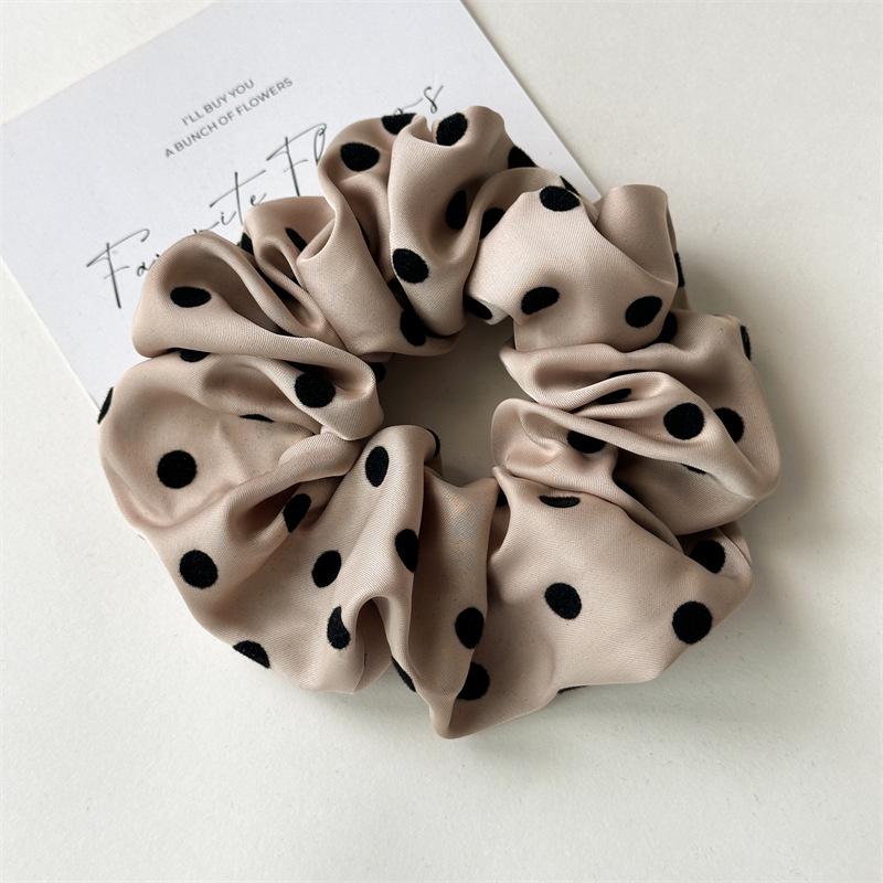 Polka Dot Satin Scrunchie: Japanese Korean Simple Pleated Elastic Hair Tie Accessory