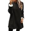 Women's Fashion Casual Home Plush Solid Color Round Neck Sweatshirt