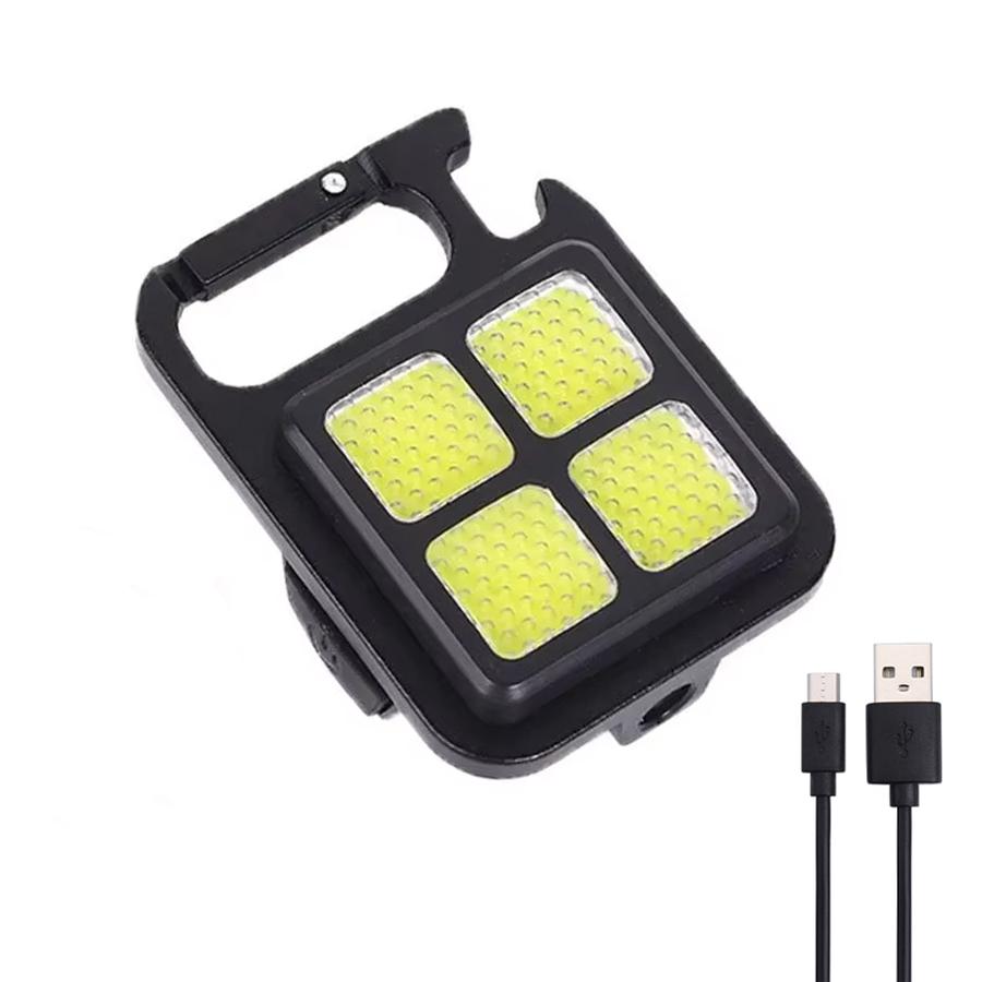 Multifunction COB Portable Lanterns Mini LED Flashlight Keychain Light USB Rechargeable Outdoor Camping Emergency Work Light