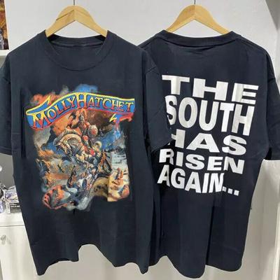 Maglietta Molly Hatchet, Maglietta Unisex Nera in Cotone Molly Hatchet S-5XL