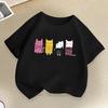 Cute Cat Print Children T-shirts Summer Girls Boys Casual Fashion Kawaii Short Sleeve Tops O-Neck Colorful Kids T-shirts