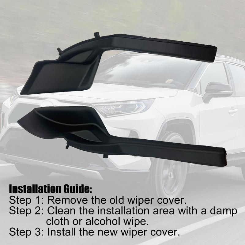 2Pcs Front Windshield Wiper Side Cowl Extension Cover Trim For 2020 2021 2022 Toyota RAV4