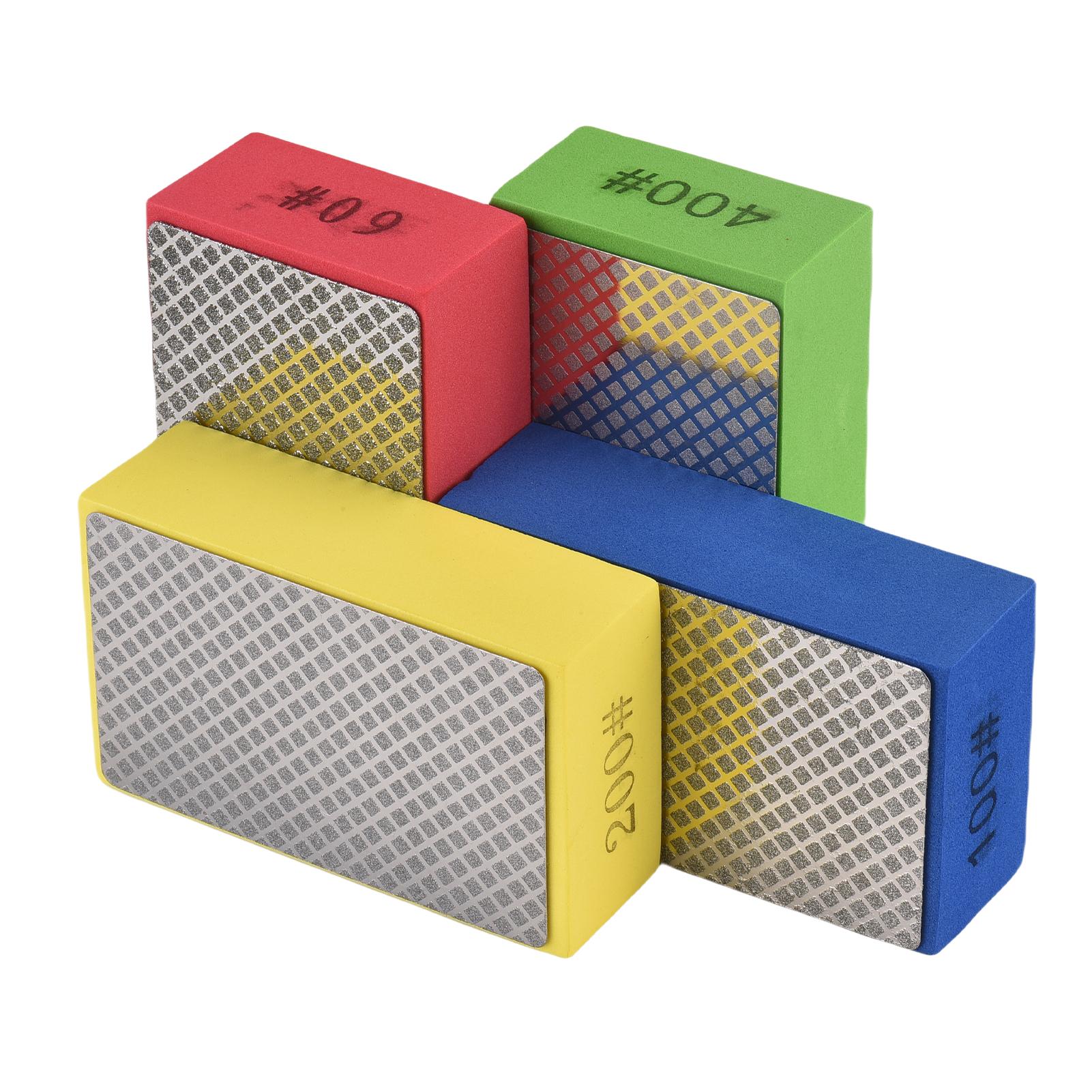 

Diamond Hand Polishing Pads Set Sanding Block Sharp Glass Grinding Polishing Pad Hand-Held Sanding Block for Stone Glass Metal Wood Polishing