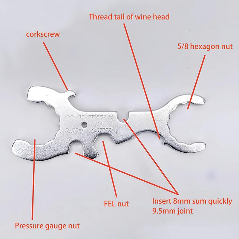 Kegland 7 In 1 Faucet Tap Wrench/Spanner Tool - Duotight Tube Remover A Fixed Wrench For Disassembling The Beer Faucet