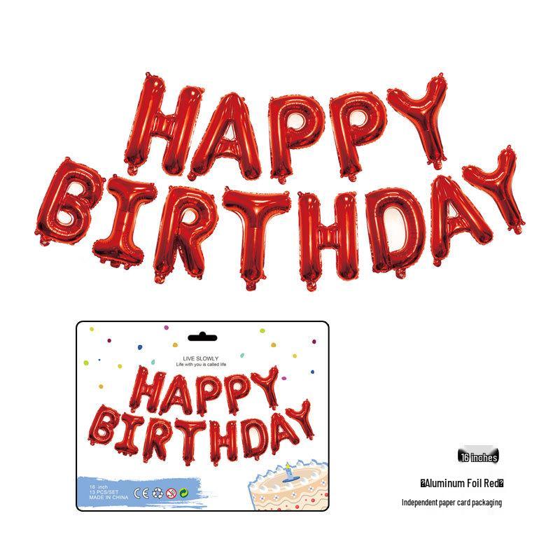 16-Inch English Letter Foil Balloon for Kids' Birthday Party Decor