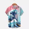 Summer New Plus Size Men's Casual 3D Digital Printed Short Sleeved Shirt Men's Shirt