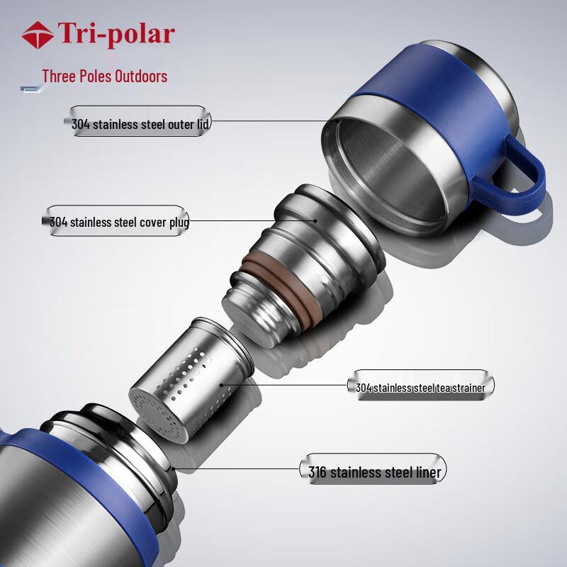 Tri-polar TP3638 316 Stainless Steel Vacuum Insulated Travel Flask