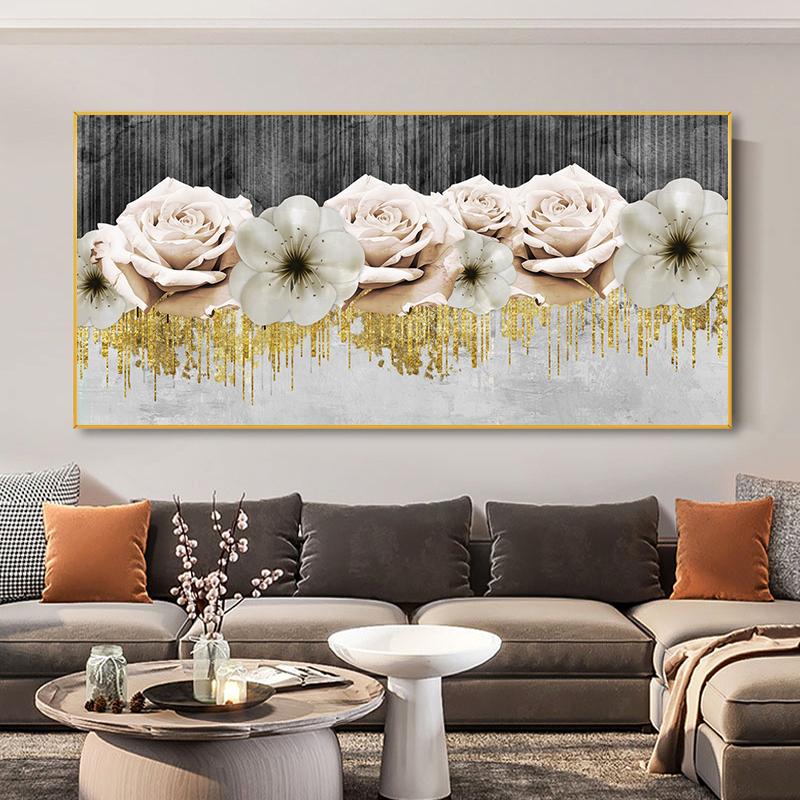 

Абстрактные Золотые Перья Холст Картина Настенная Живопись Золотые Листья Плакаты и Принты для Гостиной Офис Настенный Декор Без Рамки 30x60cm No Framed